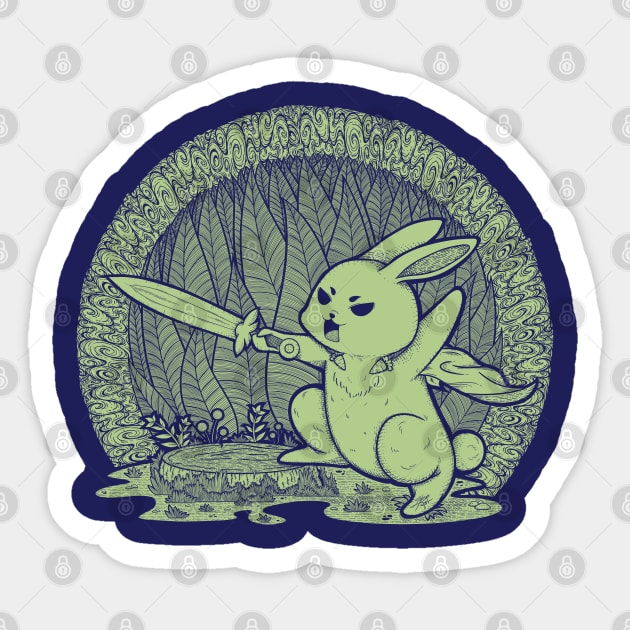 Cute Warrior Bunny Sticker by zarya_kiqo